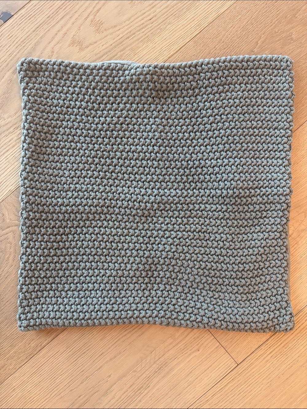 Quince Knit Accent Pillow Cover in Moss Green